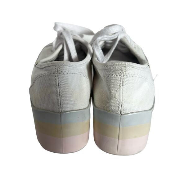 Keds Triple Up White Canvas Sneaker with Pastel Striped Wave Platform Size 6 - Picture 10 of 11